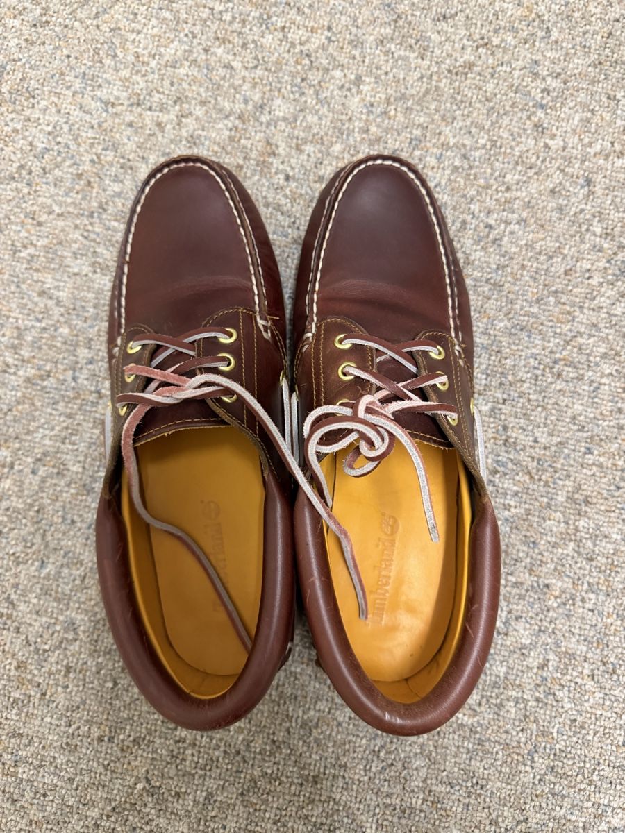 Timberland Scarpe da uomo: Timberland Bootsschuhe Leder braun Grösse 43.5 – Usato da Teufen AR venduto da Bruno1234 1