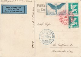 Luftpost Interlaken - Zürich 1932