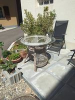 Gartentisch Glas/ Holz 