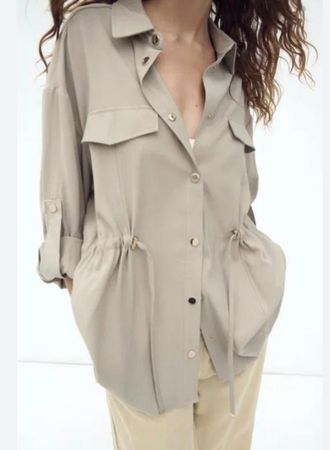ZARA Jacket Hemd L-XL Khaki/NP 50CHF