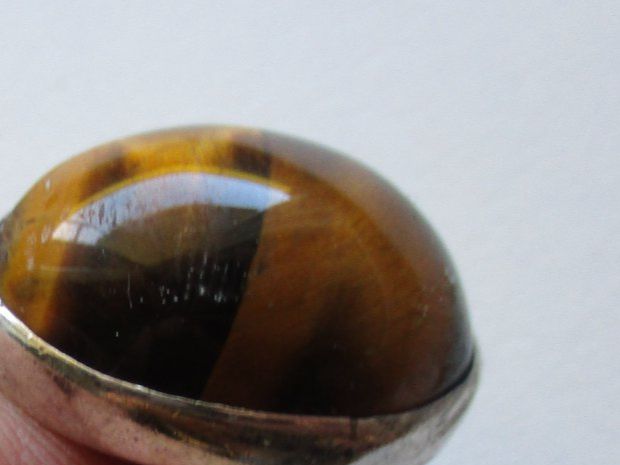 Anelli: Bague en argent 925 avec oeil de tigre – Usato da La Sarraz venduto da vic_v6kz 2