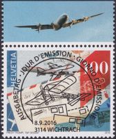 2016, Nr.1609 Aerophilatelie mit Ersttags-Voll-Stempel +TABS