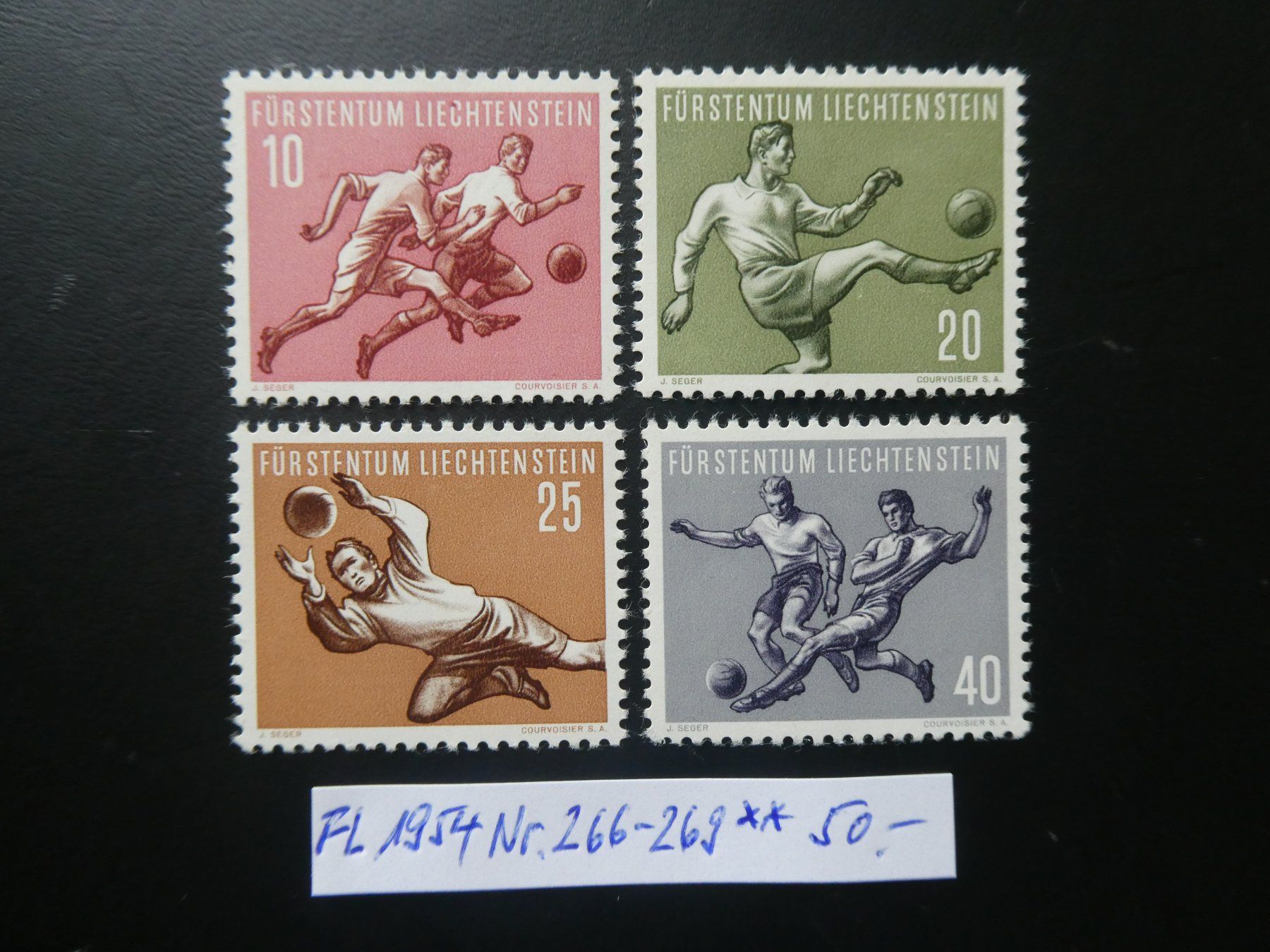 Tutti i francobolli: FL 1954 Nr. 266-269 postfrisch ** – Usato da Lausen venduto da Herbamare01