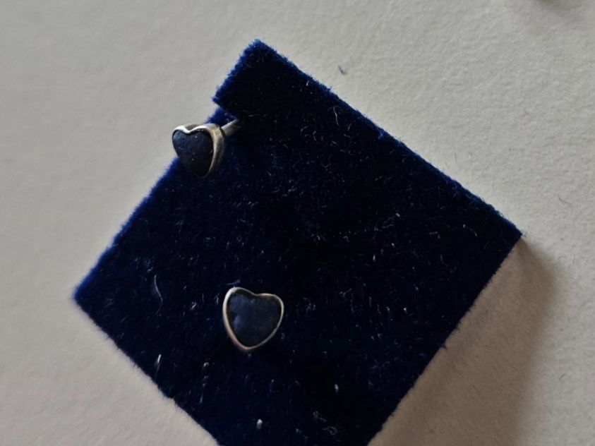 Orecchini pendenti & Orecchini a lobo: Silber Ohrstecker Herz Lapislazuli blau 925er – Usato da Urdorf venduto da Colina 1