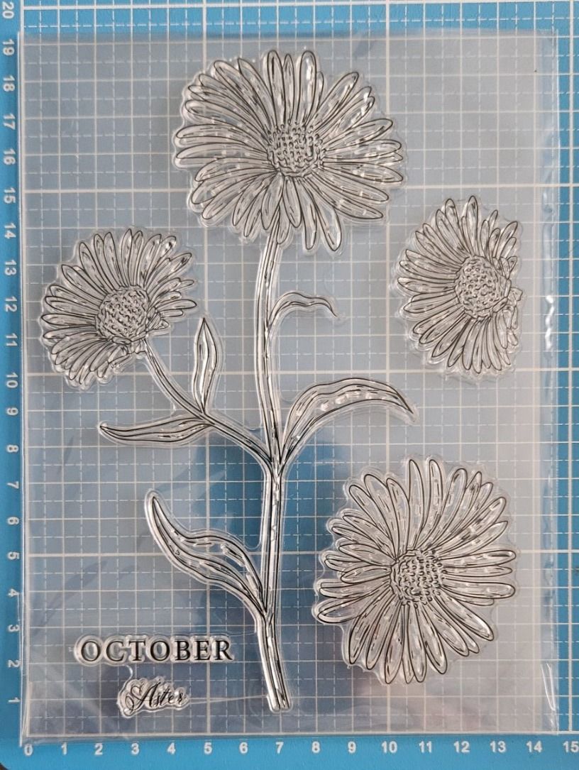 Timbri: Silikonstempel Nr.553, grosse Blumen, Oktober – Nuovo e nell'imballaggio originale da Gretzenbach venduto da Fliegepilz56 1