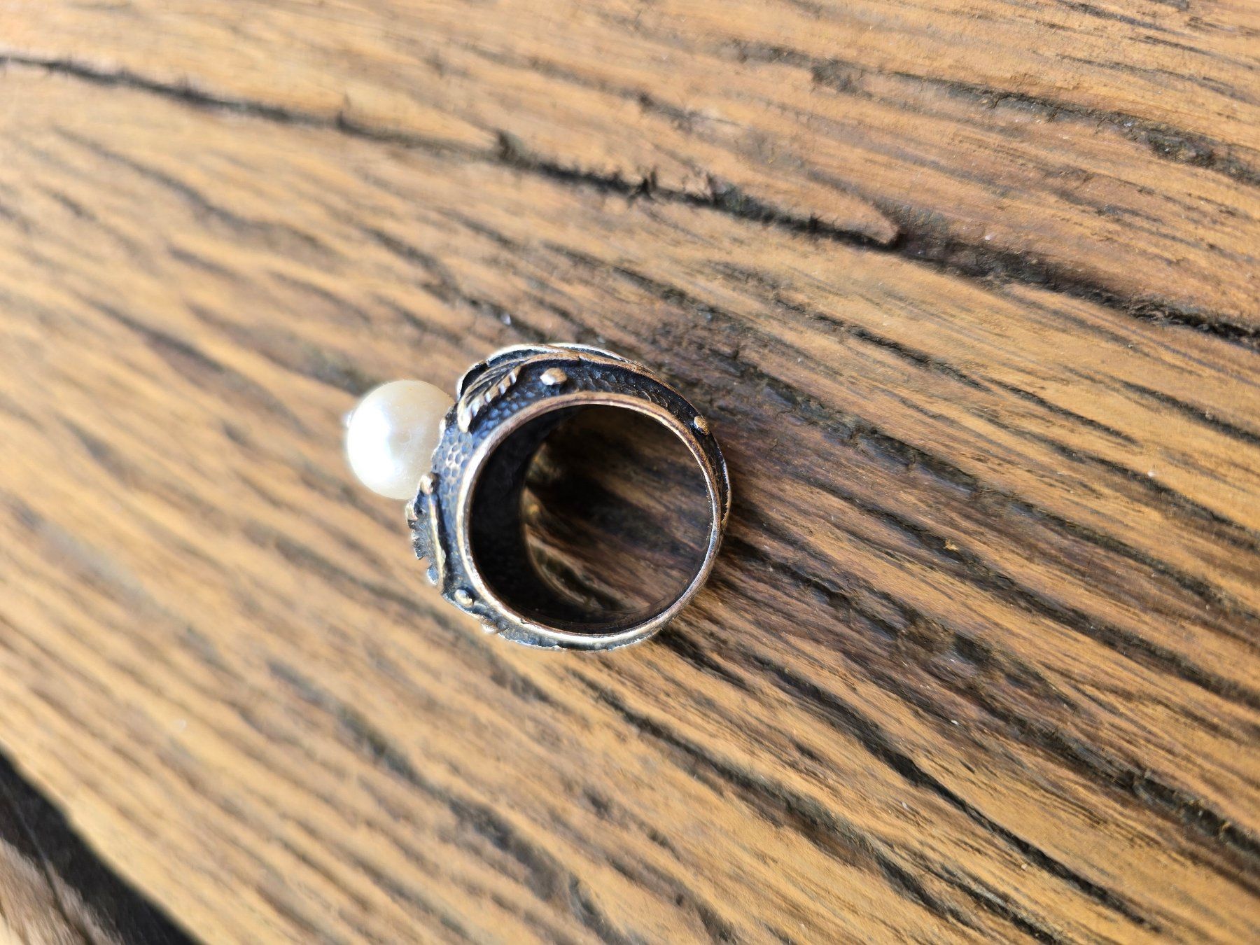 Anelli: Schmuck: Silber-Ring mit Zuchtperle-Nr. 8 – Usato da Romanshorn venduto da Rachacha 2