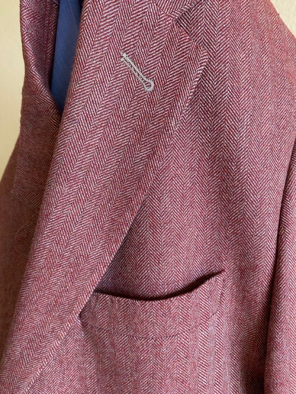 Giacche: Herringbone Blazer inkl. Strickkrawatte, Gr. 48, rot/lachs – Usato da Lausanne venduto da abie01 3