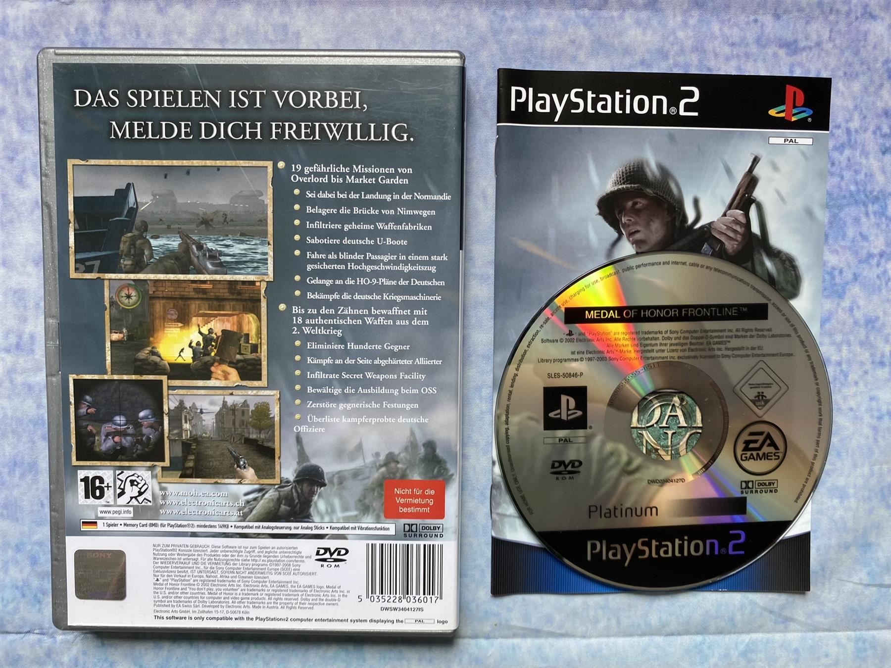Sony Spiele: PS2: Medal of Honor Frontline – Gebraucht aus Märstetten von AlienNova 1