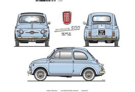 Blechschild-FIAT NUOVA 500 D