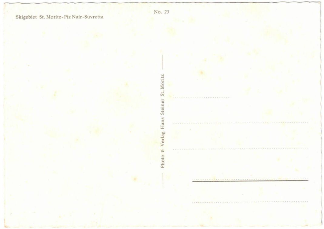 Cartoline postali: St. Moritz - Skigebiet Piz Nair – Usato da Binningen venduto da Mountainrider 1