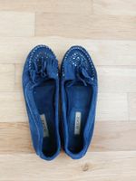 Très jolis mocassins bleu marine/argentés BOCAGE Taille 38