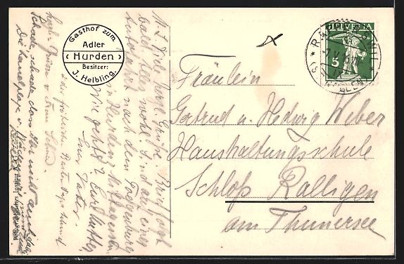 Cartoline postali: Hurden, Fischerdorf mit Kirche und Gasth – Usato da Berlin venduto da bartko-reher 1