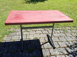 klappbarer Gartentisch 70x120cm, rot, 
