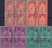 1963, Nr.391-394 Viererblöcke mit Ersttagsstempel, Kat: 85.-