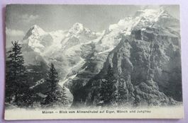Mürren - Blick vom Allmendhubel auf Eiger, Mönch u. Junfrau