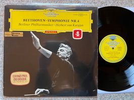 Beethoven Karajan Symphonie Nr. 4 Red Stereo LP ♪ GEWASCHEN