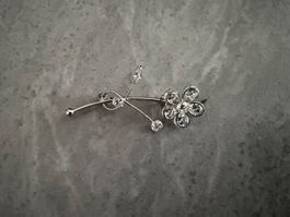 Brosche - Blume - Strass