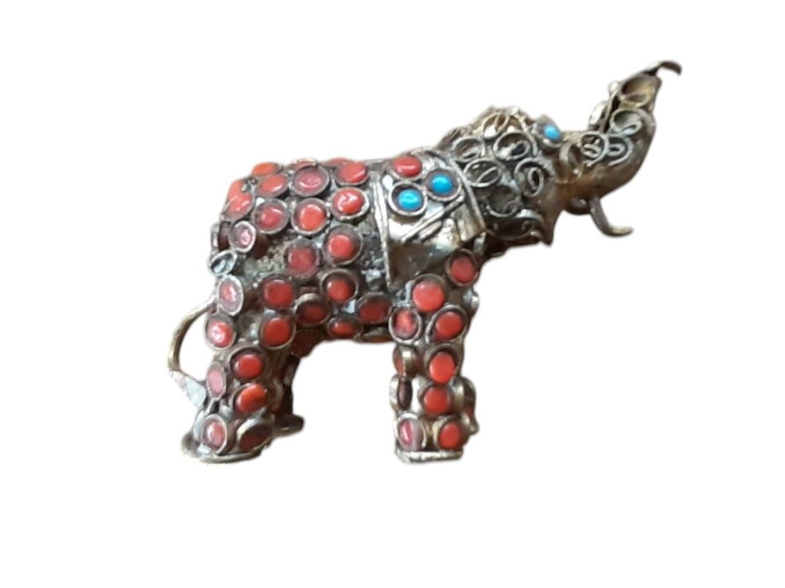 Alle Dekorationen: Antiker Elefant Tibet Granate Türkis – Gebraucht aus Mörschwil von antiksalon21 3