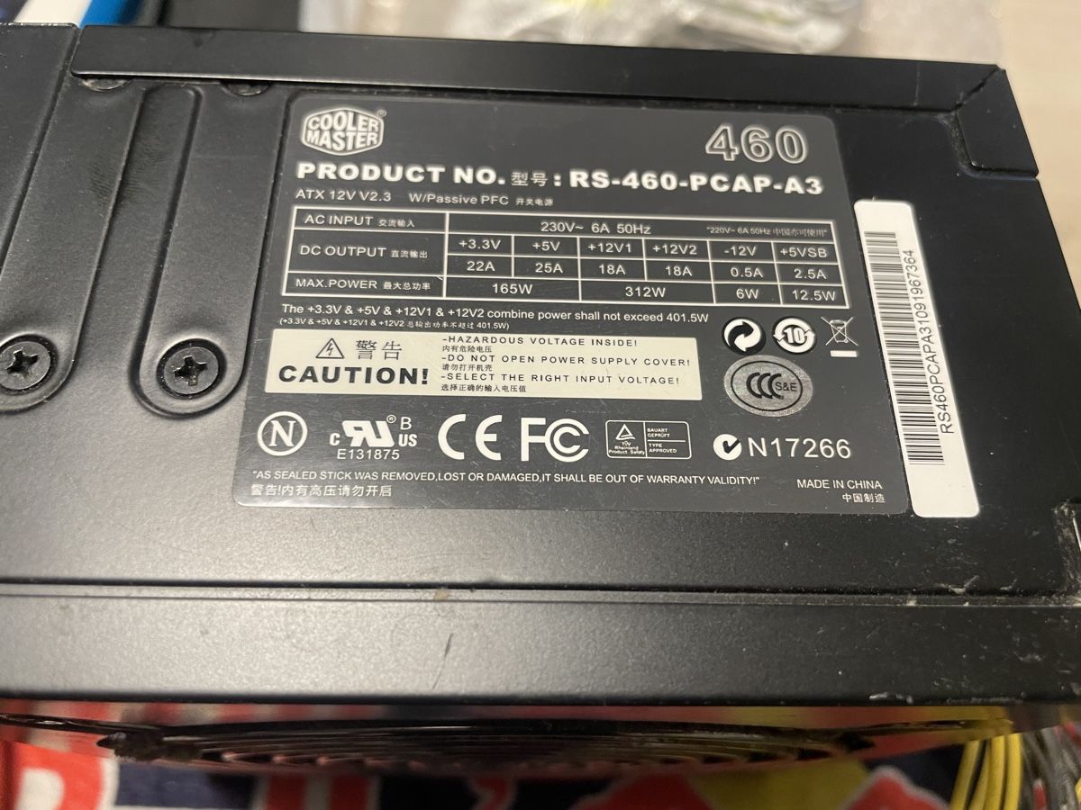 PC: Alimentation PC Cooler Master 460W Power Supply RS460PCAPA3 – Usato da Denges venduto da Ricautomotive 1