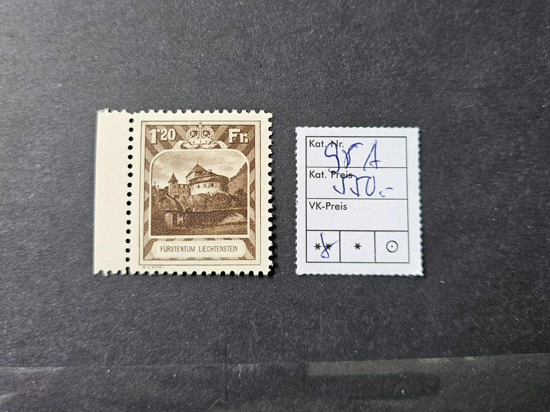 Alle Briefmarken: FL 95A ! POSTFRISCH ! KAT 550.-- ! – Neu (gemäss Beschreibung) aus Rombach von Kunstmarkart
