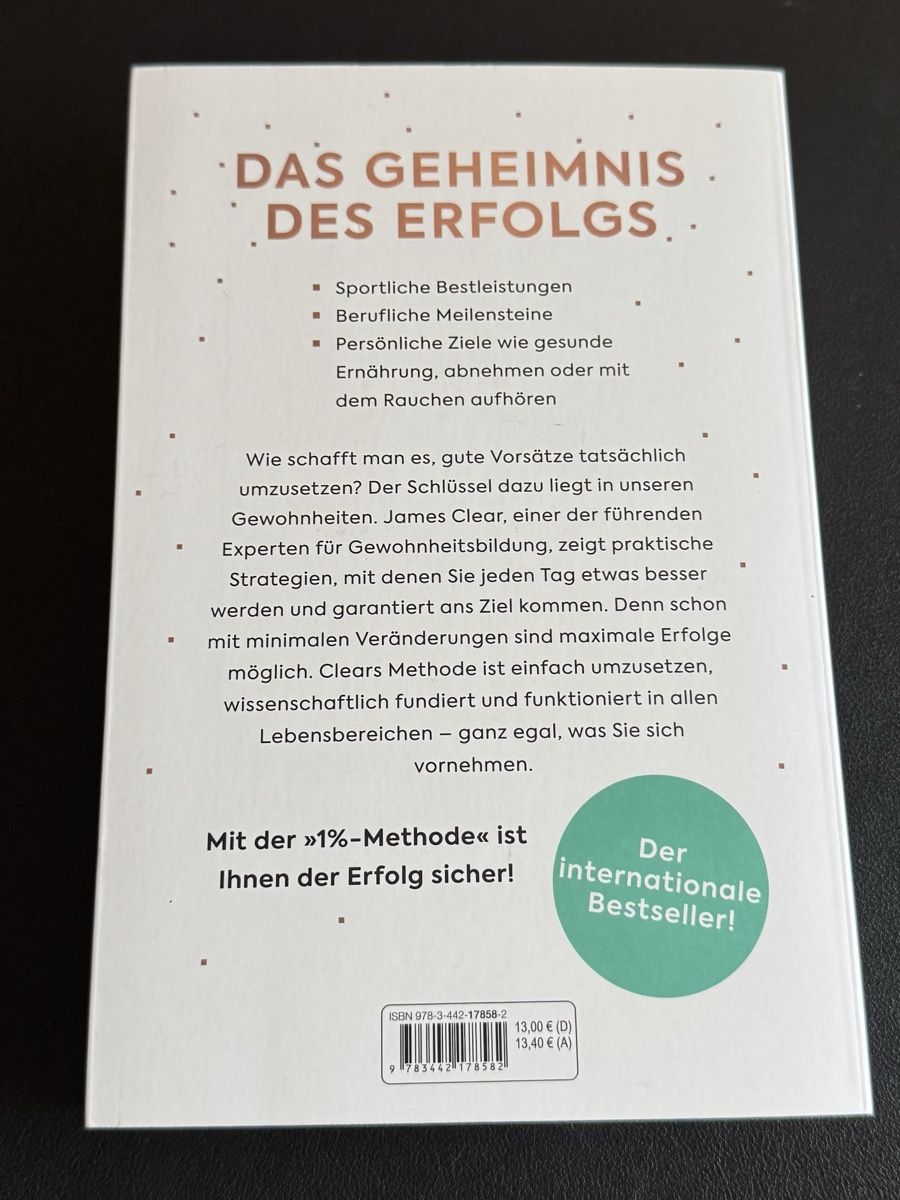Bücher: DIE 1% METHODE von James Clear, Buch ist neu – Neu und originalverpackt aus Tuggen von jess_gls06 1