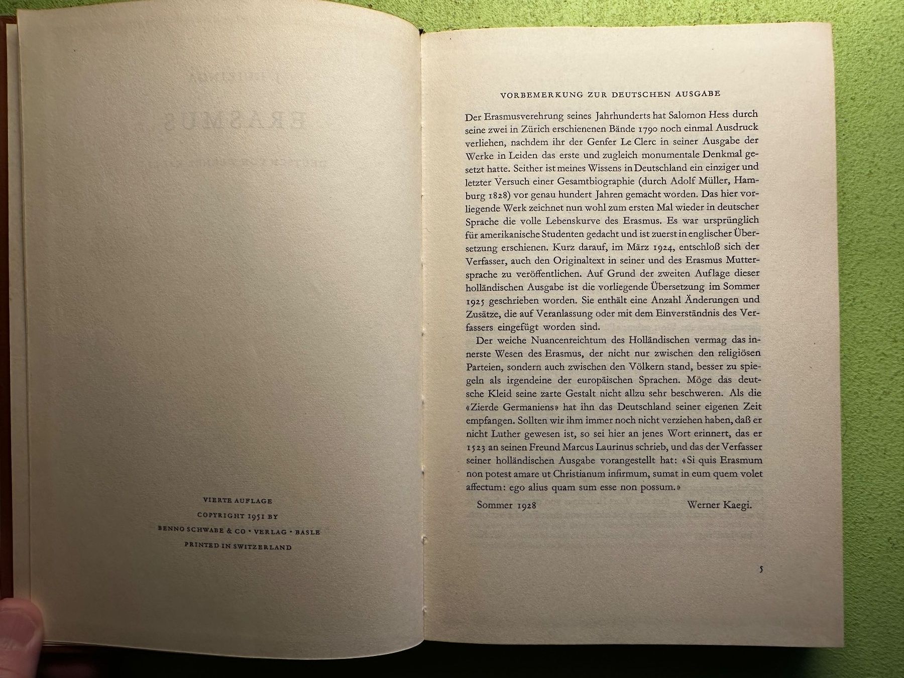 Libri: J. Huizinga: Erasmus. – Usato da Zürich venduto da allp 3