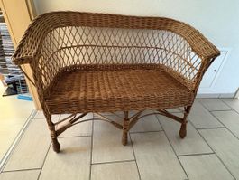 Ratan Zweisitzer Sofa und Sessel braun guter Zustand