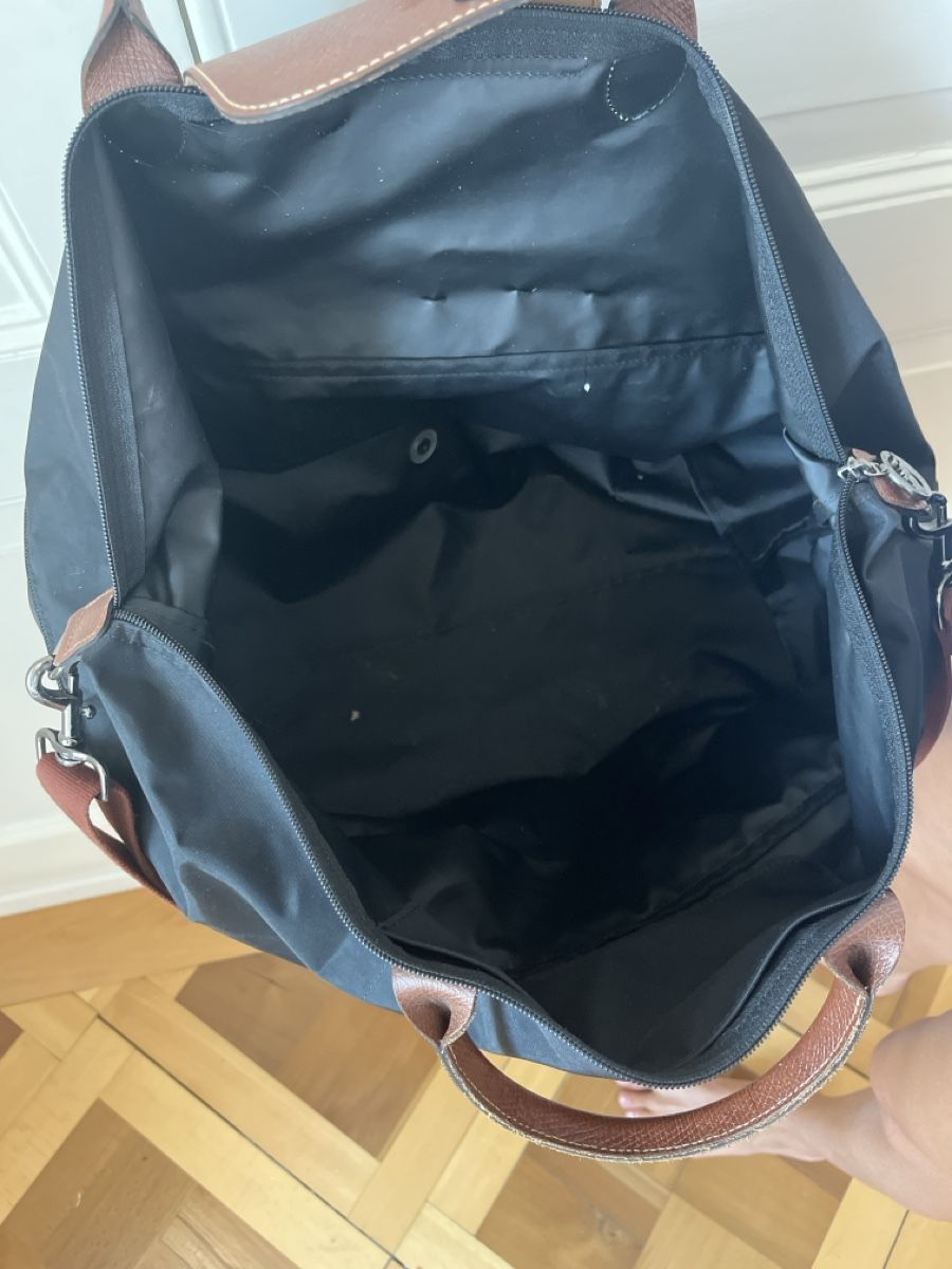 Longchamp Borse: Longchamp Le Pliage Duffel Bag Black Leather Good Condition – Usato da Zürich venduto da tatilimbi 1