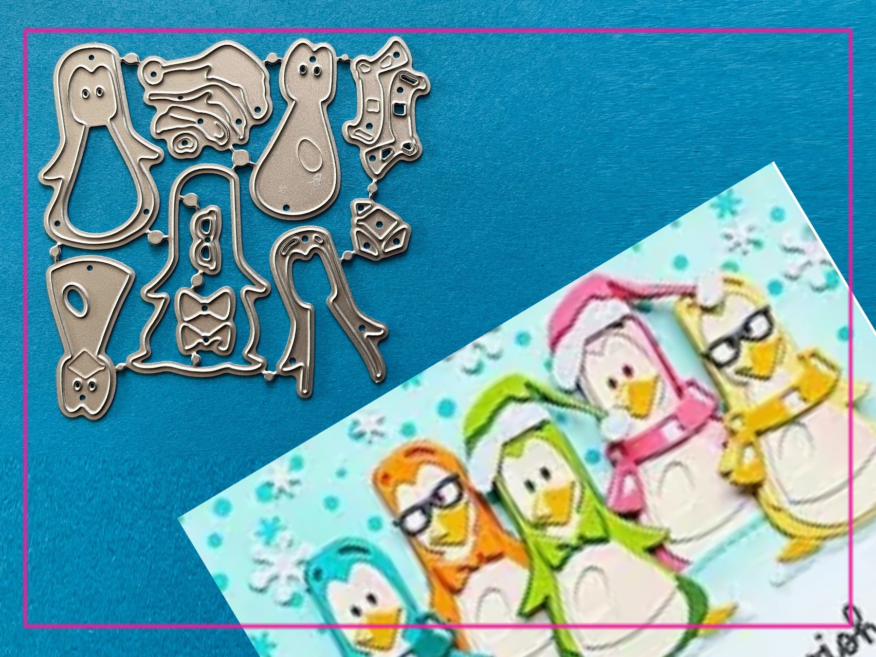 Sciablone: Lustige Pinguine mit Accessoire - Stanzschablone – Nuovo e nell'imballaggio originale da Frenkendorf venduto da jazzplatten