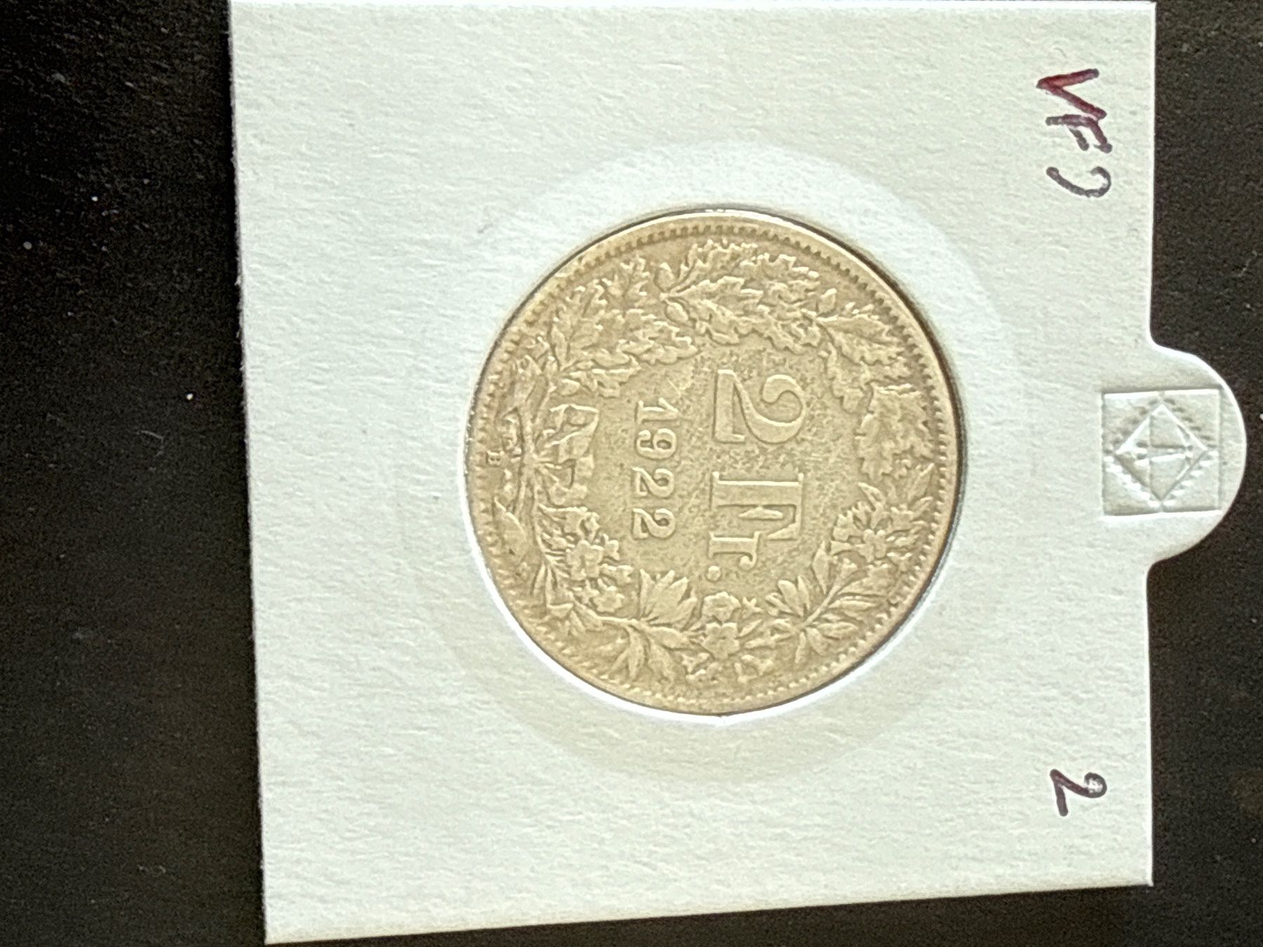 Tutti le monete: Swiss 2 francs 1922 Silver Coin – Usato da Pully venduto da ta571