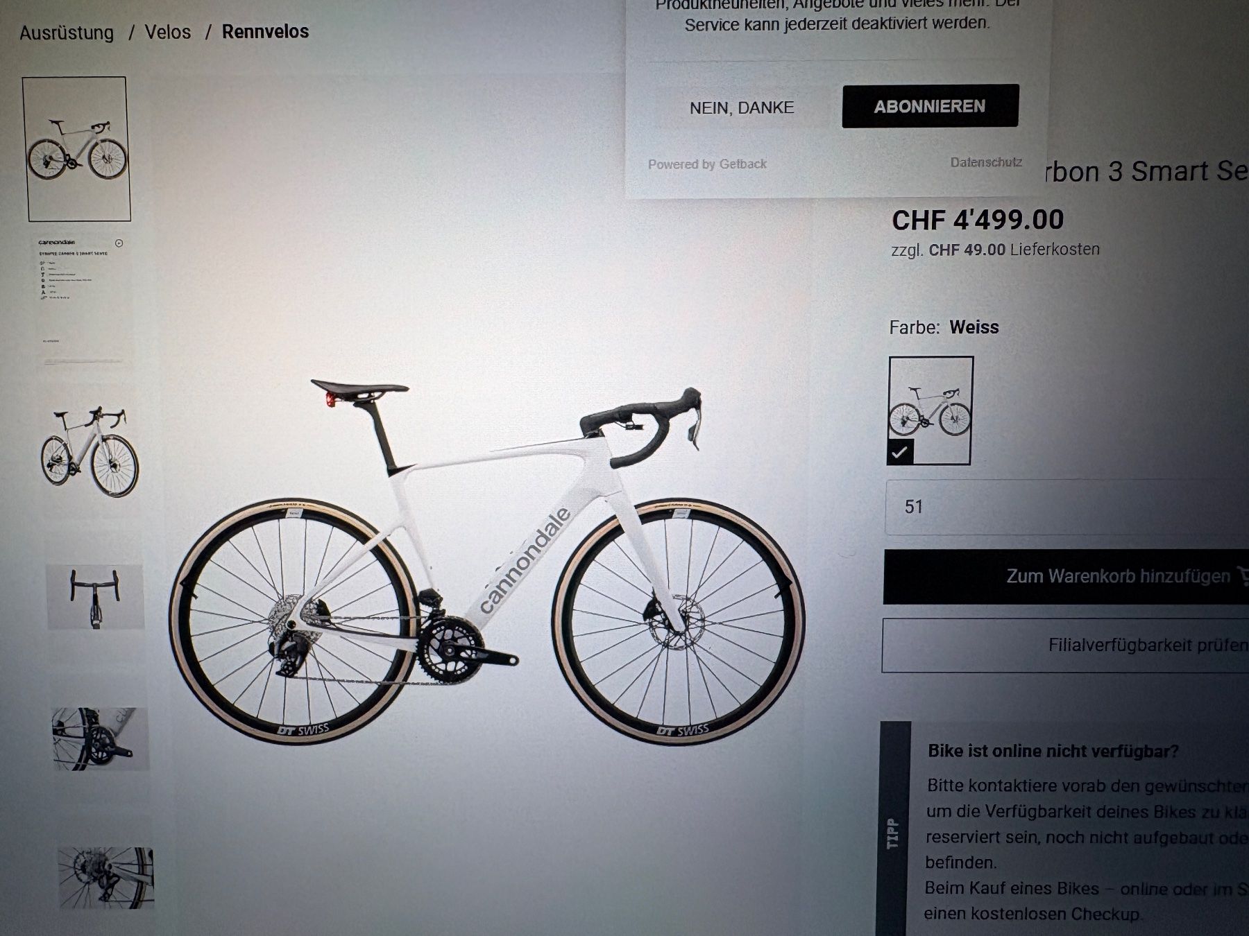 Cannondale Biciclette: Cannondale Synapse 3 Smart Sense Rennrad – Usato da Burgdorf venduto da stephan_be 5
