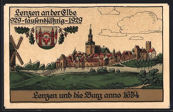 Cartoline postali: Steindruck-AK Lenzen / Elbe, Feldpostkar – Usato da Berlin venduto da bartko-reher