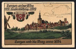 Steindruck-AK Lenzen / Elbe, Feldpostkar