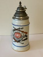 Bierkrug mit Zinndeckel "25 Jahre DWJ 1970-1995", 5dl