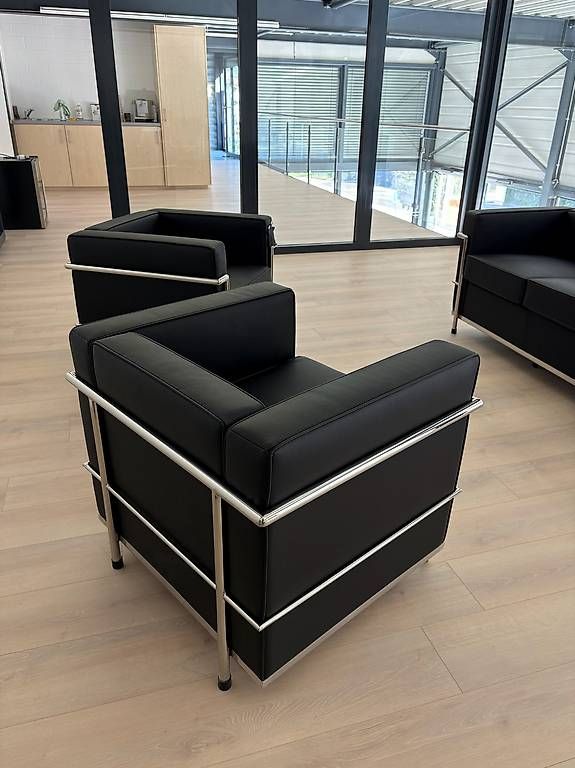 Divani: Sitzgarnitur Set/ 2 Sessel & 3-er Sofa- Echtleder Schwarz – Nuovo e nell'imballaggio originale da Münchenstein venduto da AndreHaus