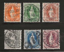 1891 : Serie Stehende Helvetia Nr. 66C - 71C : KP 345.--