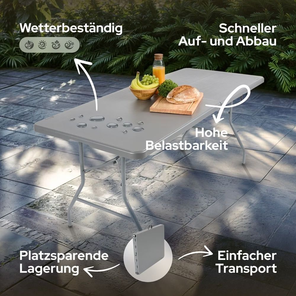 Tables: Arebos Klapptisch 180 cm Antrazhit – Neuf (Voir description) à Nebikon par warendiscount 3