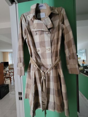 VIOLANTI Regenmantel kariert beige Grösse 42
