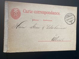 10er Carte - correspondance 1878 an Stern & Ederheimer Ulm