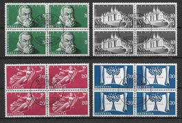 1948: CH Bundesstaat Viererblock Serie Nr.281-284 S-Stempel