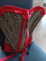 Corset sexy léopard et rouge, taille S/M