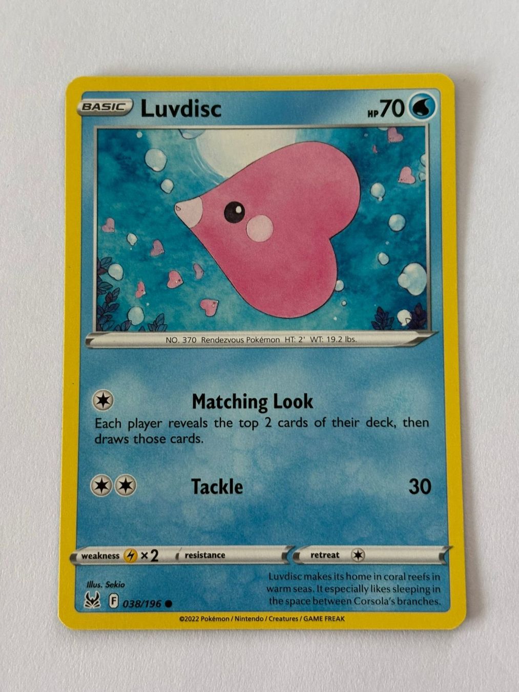 Pokémon Carte collezionabili: Pokemon-Karte Luvdisc 038/196 – Usato da Herisau venduto da Seyashop1