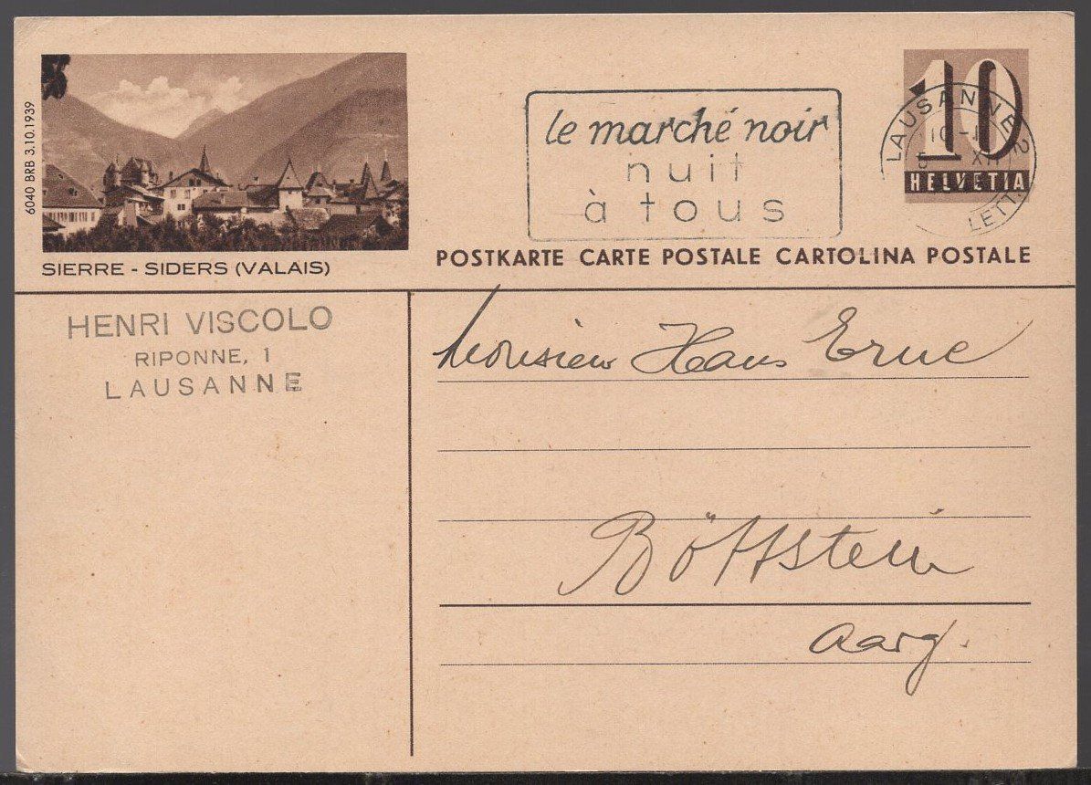Tutti i francobolli: BPK  1944  Bild SIERRE - SIDERS (VALAIS) – Usato da Aarau venduto da kufi44