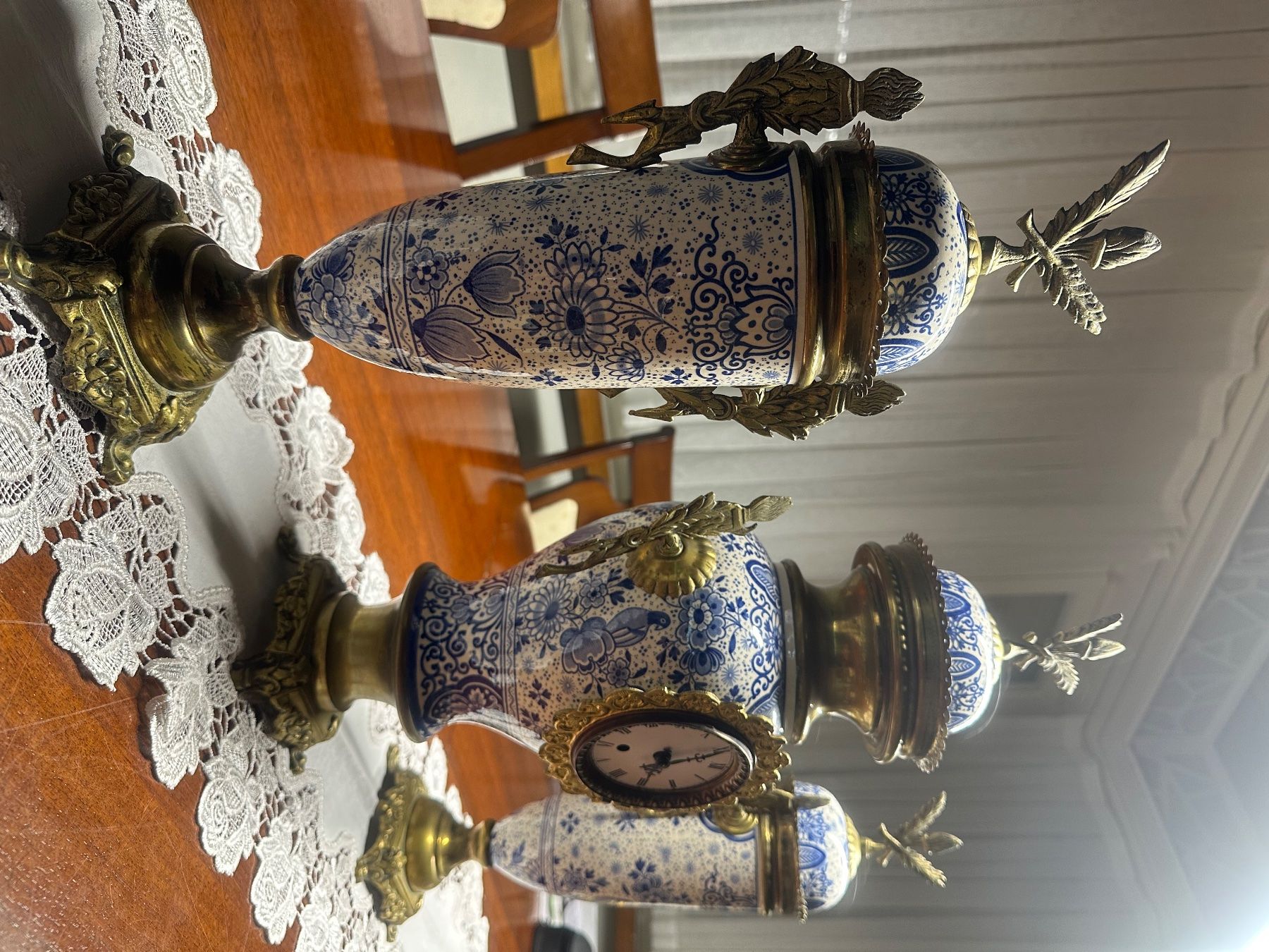 Orologi da terra & Orologi da parete: An 19th century German clock garniture – Usato da Trasadingen venduto da Kaffee.mann 1