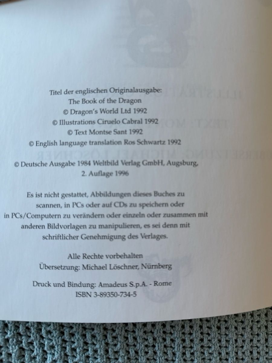 Libri: Das Buch der Drachen, Ciruelo – Usato da Eschenz venduto da Belladog 3