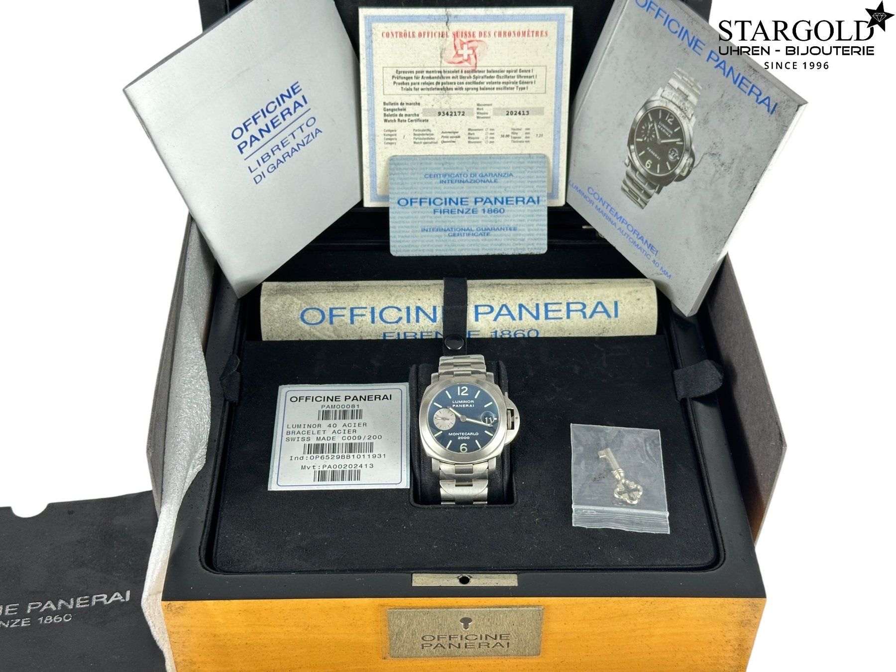 Panerai Orologi: Panerai Luminor Automatic Montecarlo 2000 - PAM00081 – Usato da Zürich venduto da Stargold-Uhren 8