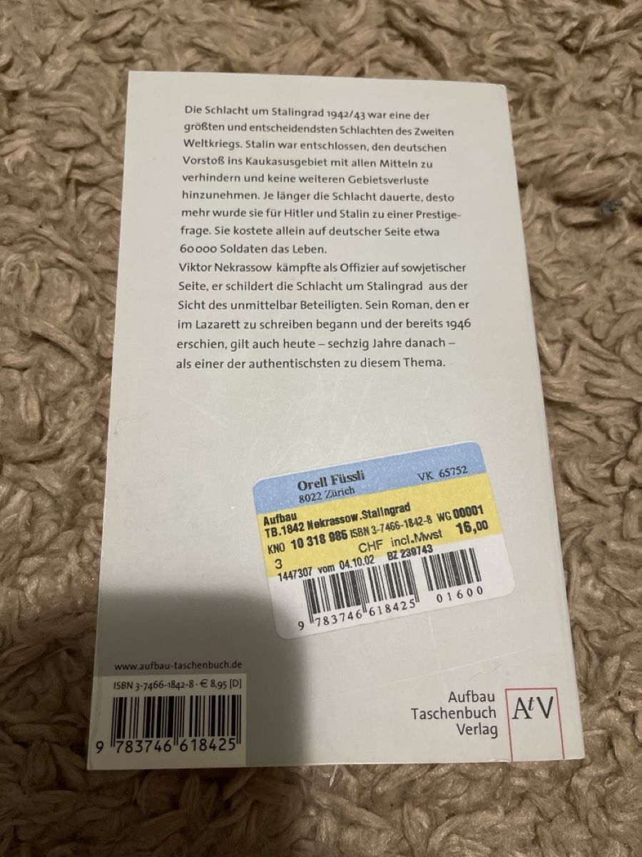 Libri: Viktor Nekrassow - Stalingrad – Nuovo (secondo la descrizione) da Unterkulm venduto da AnoliOccasion 1