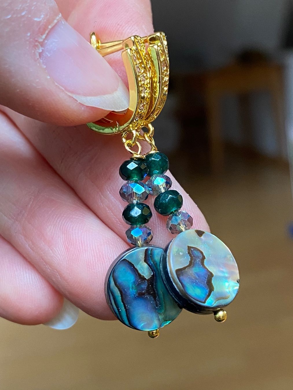Swarovski Orecchini pendenti & Orecchini a lobo: Perlmutt, Smaragd, Swarovski Ohrringe NEU – Nuovo e nell'imballaggio originale da Basel venduto da Chili007 1