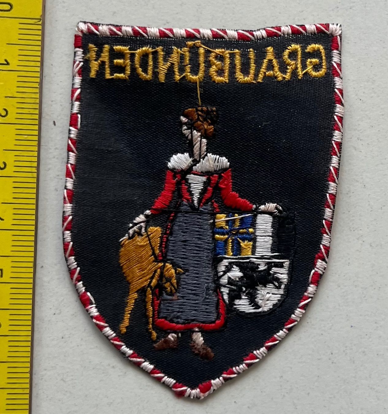 Patches: Graubünden, Aufnäher Stoffabzeichen vintage – Gebraucht aus Ostermundigen von DaxKarten-75 1