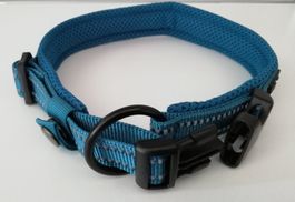 Hundehalsband Nylon Blau S gepolstert, reflektierend, weich